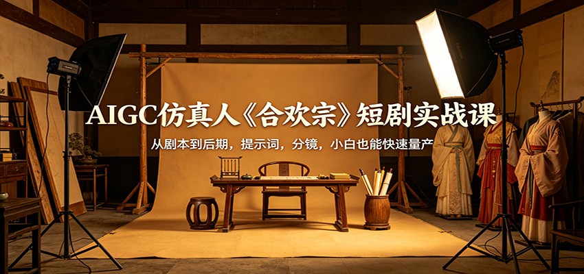 AIGC仿真人《合欢宗》短剧实战课：从剧本到后期，提示词，分镜，小白也能快速量产-点子口袋网