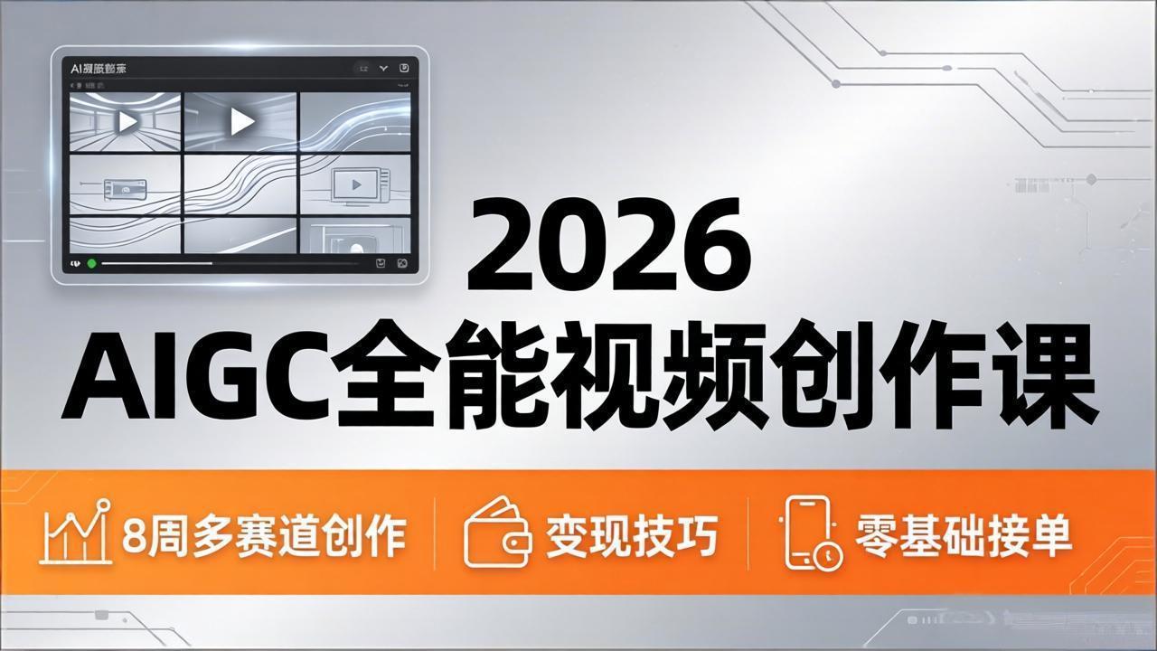 2026AIGC全能视频创作课，8周吃透多赛道创作+变现，零基础也能高效出片接单-点子口袋网