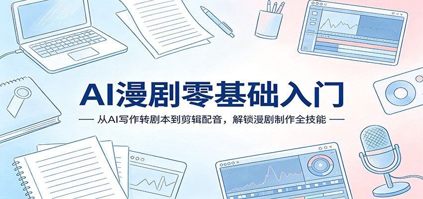 AI漫剧零基础入门：从AI写作转剧本到剪辑配音，解锁漫剧制作全技能-点子口袋网
