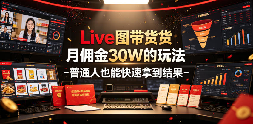 Live图带货月佣金30W的玩法-普通人也能快速拿到结果-点子口袋网