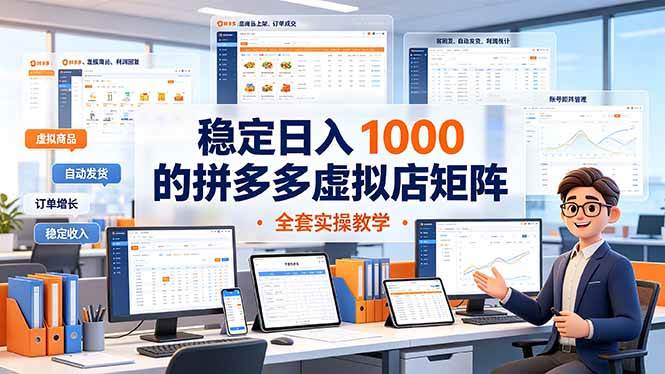 （19253期）稳定日入 1000 的拼多多虚拟店矩阵，全套实操教学-点子口袋网