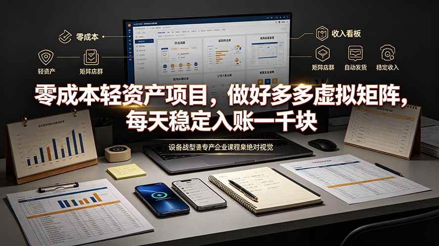 （19522期）零成本轻资产项目，做好多多虚拟矩阵，每天稳定入账一千块-点子口袋网