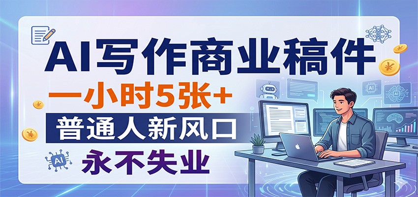 AI写作商业稿件，一小时5张+，普通人新风口，永不失业-点子口袋网