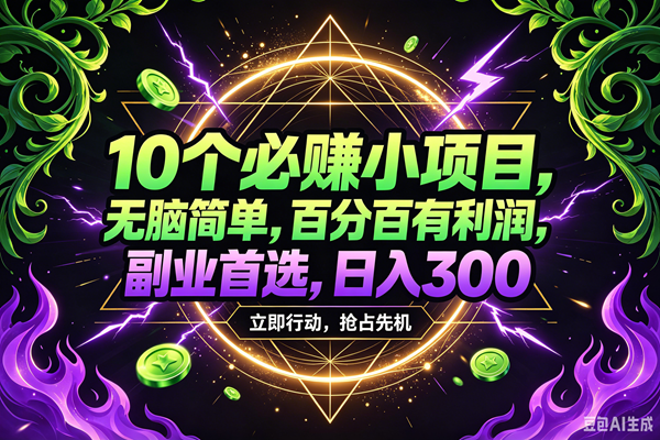 (18647期)10个必赚米的小项目,百分百赚米,无脑简单,副业首选,日入210+ (18647期)10个必赚米的小项目,百分百赚米,无脑简单,副业首选,日入210+