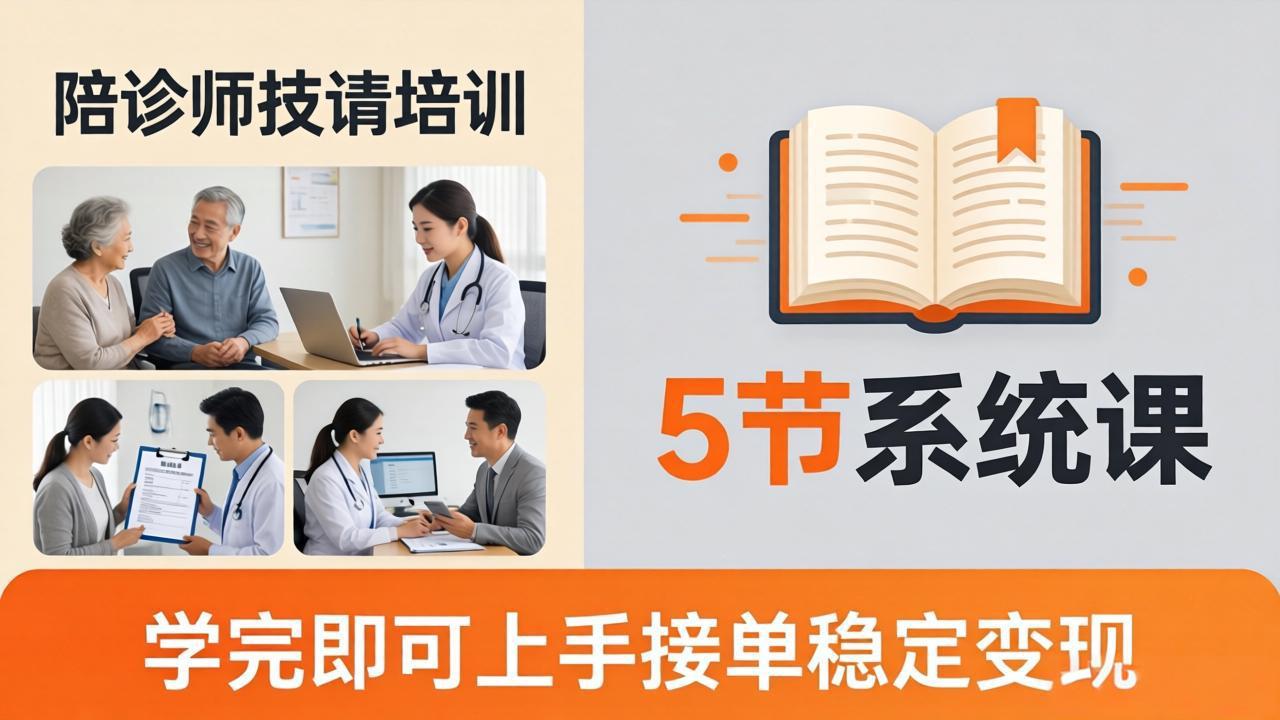 想做陪诊师不知从何下手？5节系统课教你掌握核心技能，学完即可上手接单稳定变现-点子口袋网
