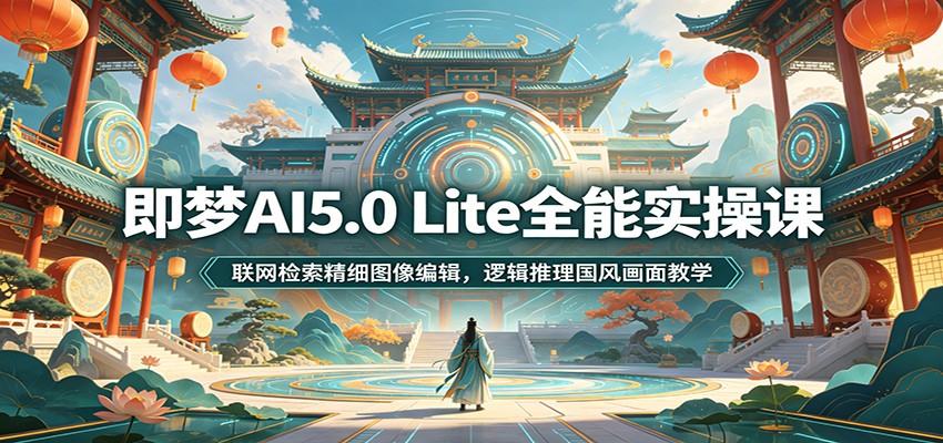 即梦AI5.0 Lite全能实操课：联网检索精细图像编辑，逻辑推理国风画面教学-点子口袋网