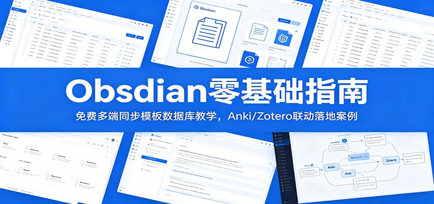 Obsidian零基础指南：免费多端同步模板数据库教学，Anki/Zotero联动落地案例-点子口袋网