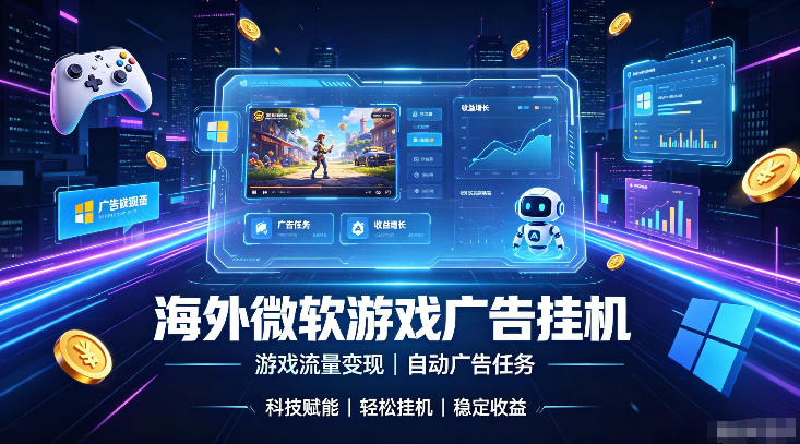 海外游戏广告自动挂G，轻资产海外副业风口，单设备稳定产出500+【揭秘】-点子口袋网