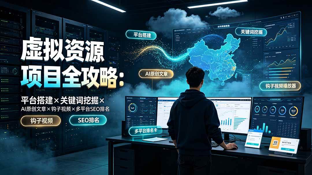 （19322期）虚拟资源项目全攻略：平台搭建×关键词挖掘×AI原创文章×钩子视频×多平台SEO排名-点子口袋网