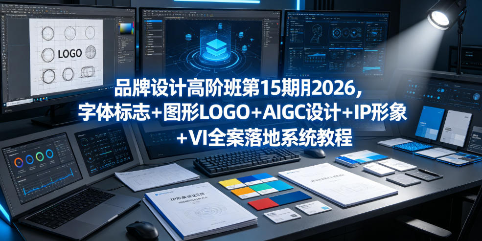 品牌设计高阶班第15期2026，字体标志＋图形LOGO＋AIGC设计＋IP形象＋VI全案落地系统教程-点子口袋网
