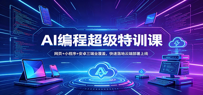 AI编程超级特训课：网页+小程序+安卓三端全覆盖，快速落地云端部署上线-点子口袋网
