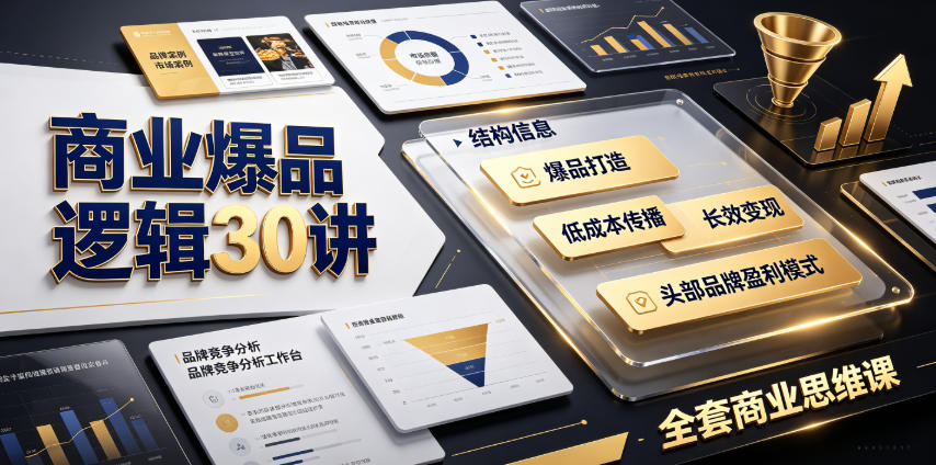 商业爆品逻辑30讲｜拆解各行各业头部品牌盈利模式，吃透爆品打造、低成本传播、长效变现全套商业思维课-点子口袋网