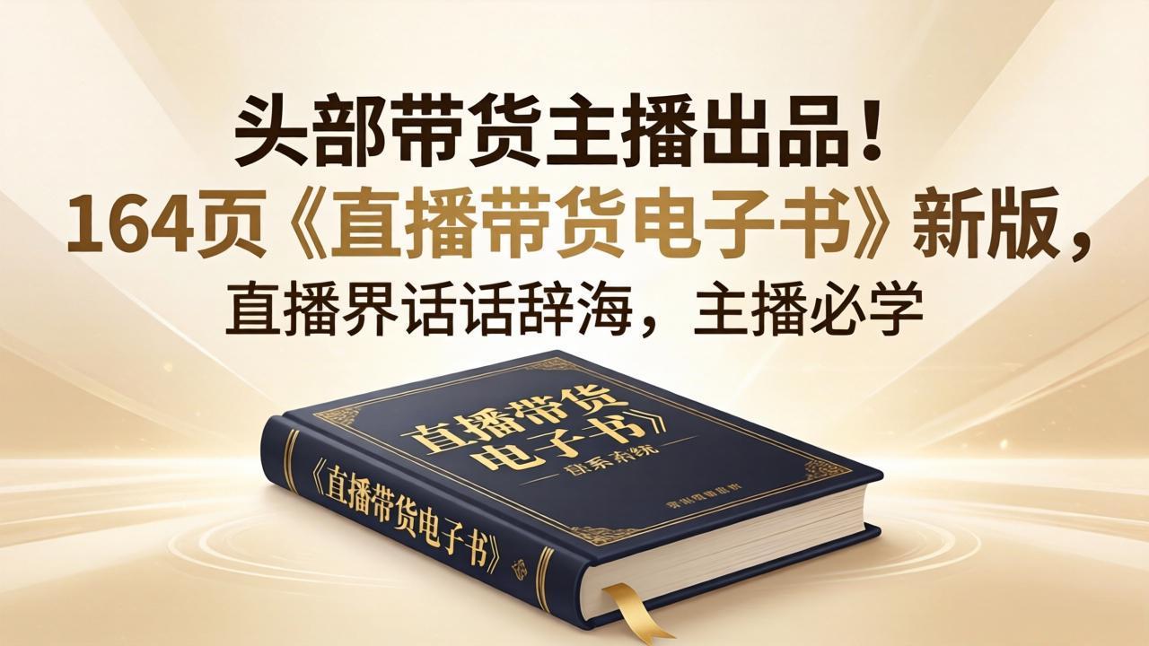 头部带货主播出品！164页《直播带货电子书》新版，直播界话术辞海，主播必学-点子口袋网