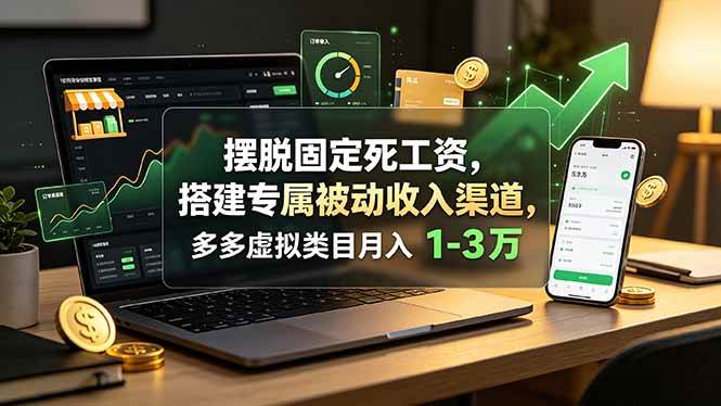 （19166期）摆脱固定死工资，搭建专属被动收入渠道，多多虚拟类目月入 1-3 万-点子口袋网