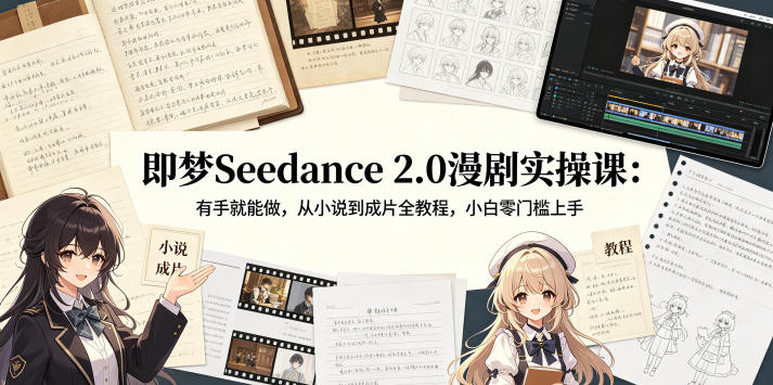 即梦Seedance 2.0漫剧实操课：有手就能做，从小说到成片全教程，小白零门槛上手-点子口袋网