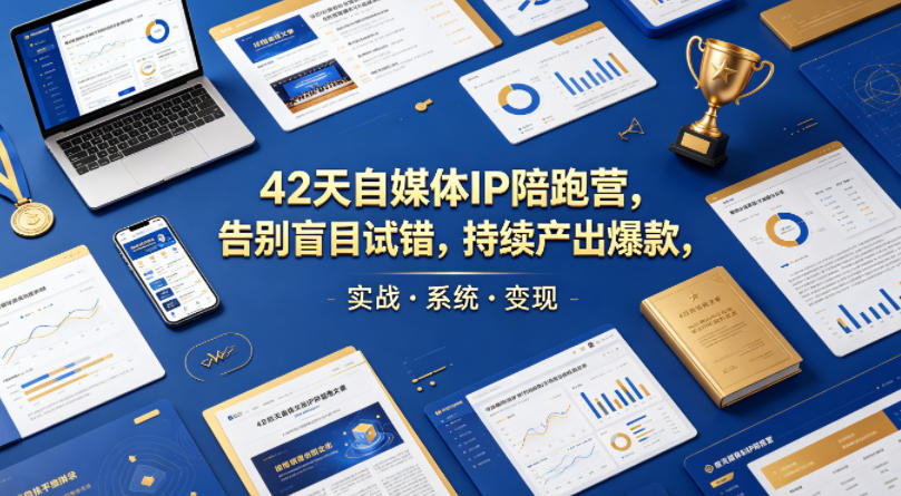 42天自媒体IP陪跑营，告别盲目试错，持续产出爆款，实战·系统·变现(更新2026)-点子口袋网