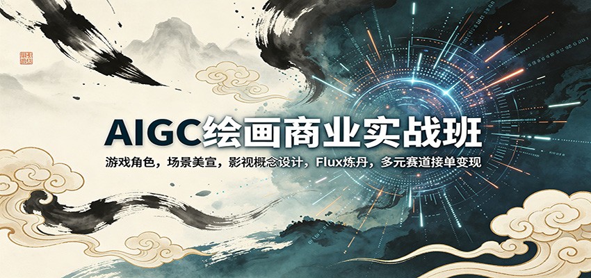 AIGC绘画商业实战班：游戏角色，场景美宣，影视概念设计，Flux炼丹，多元赛道接单变现-点子口袋网