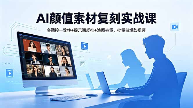AI颜值素材复刻实战课，多图控一致性+提示词反推+洗图去重，批量做爆款视频-点子口袋网