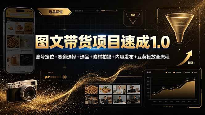 （19154期）图文带货项目速成1.0：账号定位+赛道选择+选品+素材拍摄+内容发布+豆荚投放全流程-点子口袋网