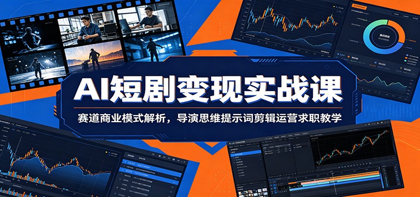 AI短剧变现实战课：赛道商业模式解析，导演思维提示词剪辑运营求职教学-点子口袋网