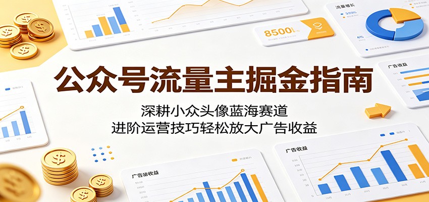 公众号流量主掘金指南：深耕小众头像蓝海赛道，进阶运营技巧轻松放大广告收益-点子口袋网