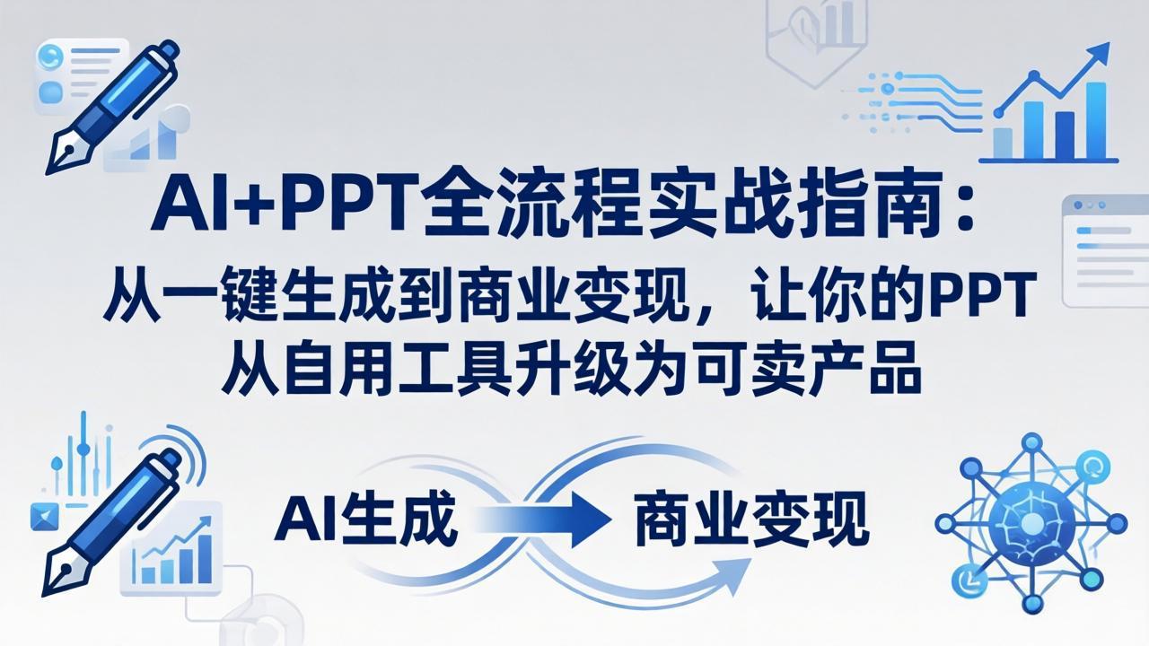 AI+PPT全流程实战指南-更新4月21：从一键生成到商业变现，让你的PPT从自用工具升级为可卖产品-点子口袋网