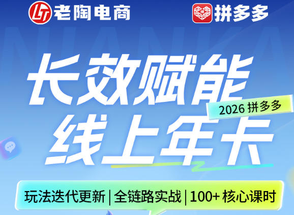 拼多多线上SVIP线上年卡，从认知到基础、从推广到活动、从活动到玩法，全链路实战（260730）-点子口袋网