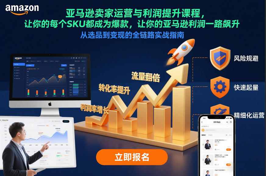 亚马逊卖家运营与利润提升课程，让你的每个SKU都成为爆款，让你的亚马逊利润一路飙升(更新26年3月)-点子口袋网