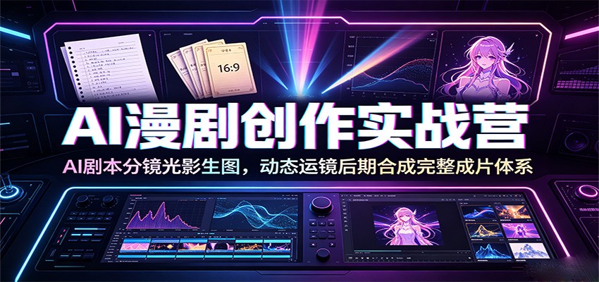 AI漫剧创作实战营：AI剧本分镜光影生图，动态运镜后期合成完整成片体系-点子口袋网