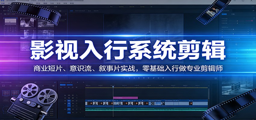影视系统剪辑，商业短片、意识流、叙事片实战，零基础入行做专业剪辑师-点子口袋网
