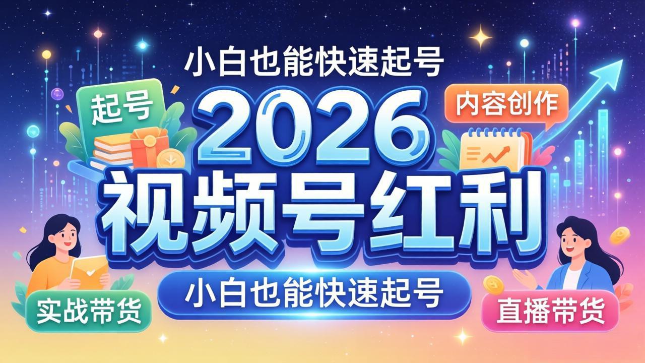 2026视频号红利实战营，大佬亲授起号、内容、直播、IP、投流、私域、矩阵全套落地打法-点子口袋网