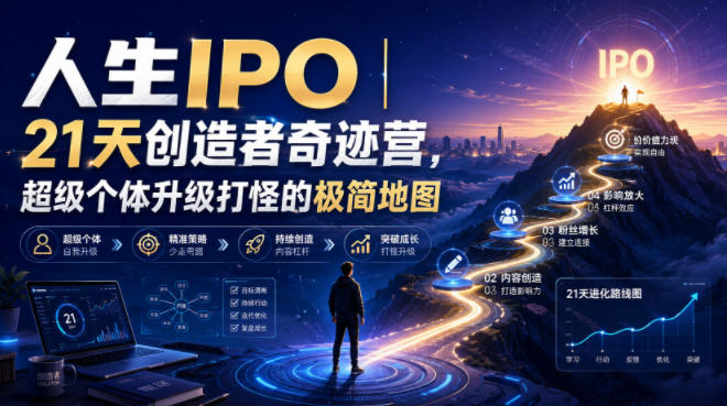 人生IPO︱21天创造者奇迹营，超级个体升级打怪的极简地图-点子口袋网