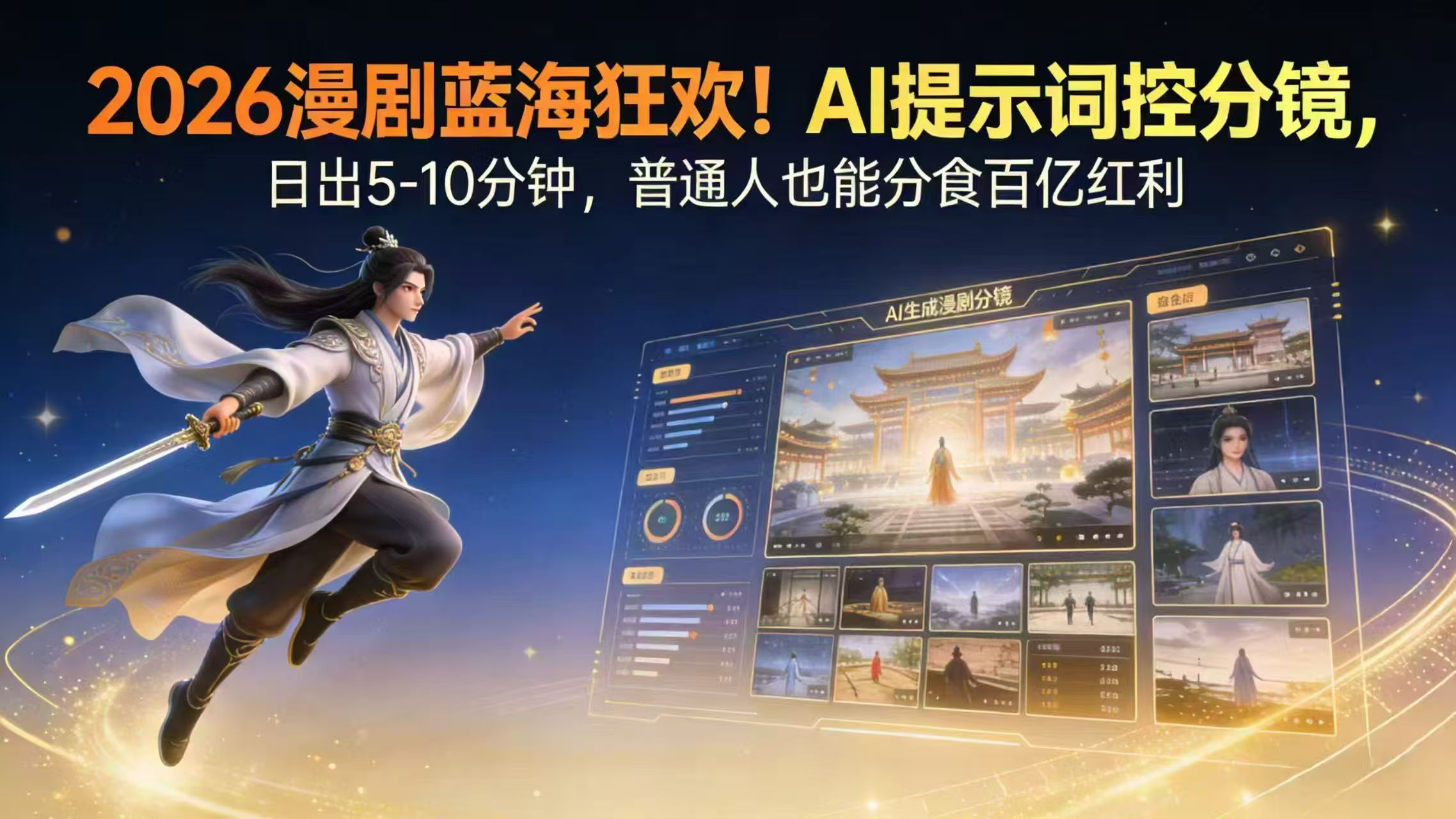 2026漫剧红利实锤！ AI 提示词控分镜， 普通人也能轻松月入过万-点子口袋网