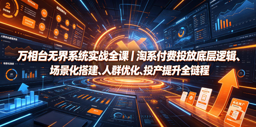 万相台无界系统实战全课｜淘系付费投放底层逻辑、场景化搭建、人群优化、投产提升全链路运营教程-点子口袋网