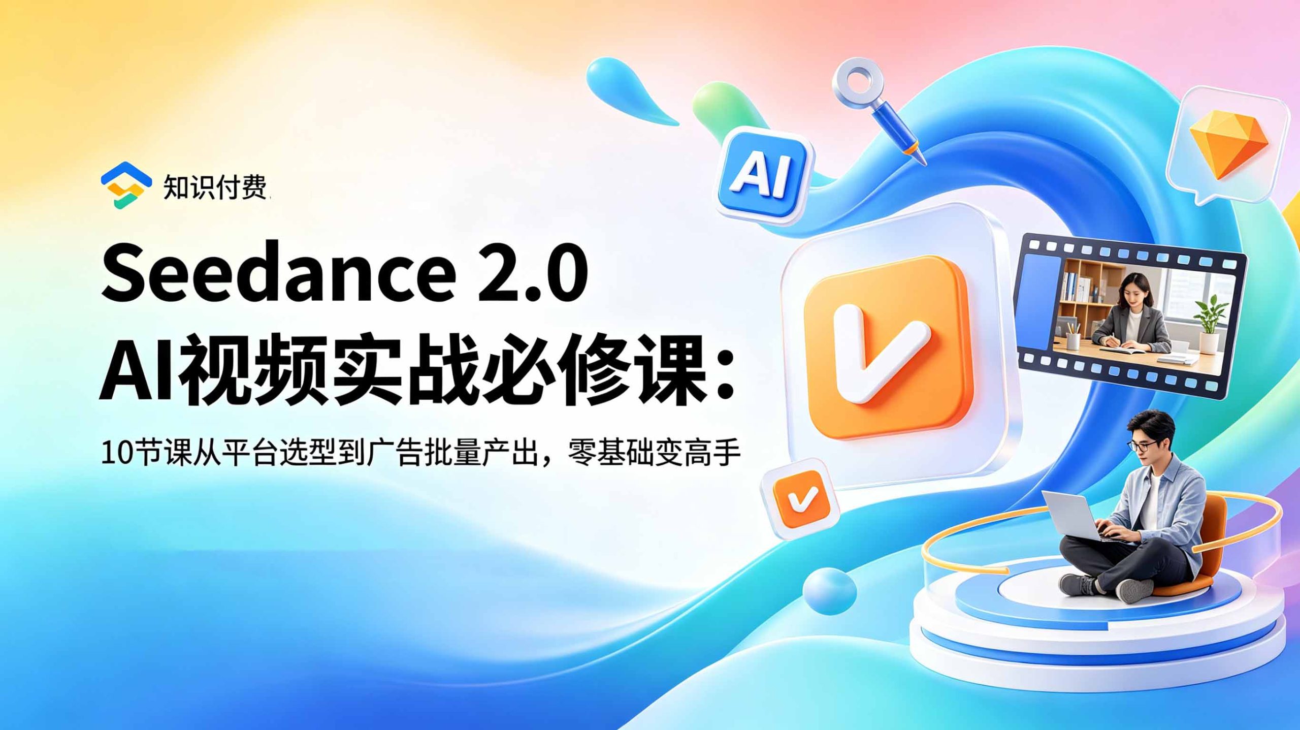 Seedance 2.0 AI视频实战必修课：10节课从平台选型到广告批量产出，零基础变高手-点子口袋网