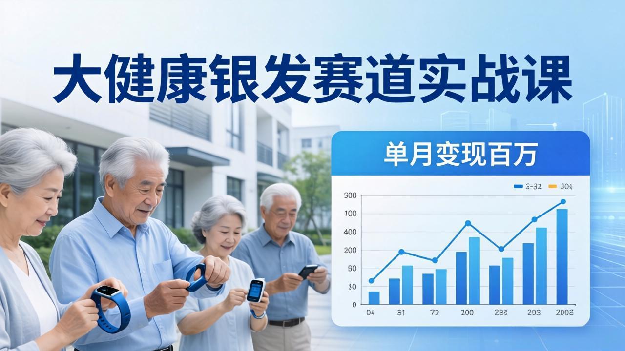 大健康银发赛道实战课：拆解视频号线索型 IP 单月变现百万逻辑，教你精准获客高效变现-点子口袋网