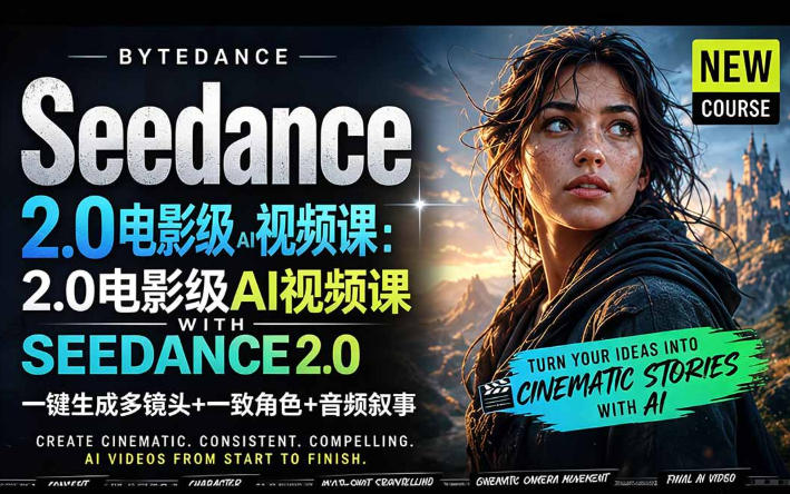 字节跳动的Seedance 2.0 AI电影视频生成制作教程，一键生成多镜头+一致角色+音频叙事-中英字幕-点子口袋网