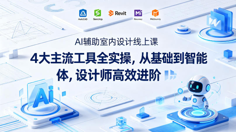 AI辅助室内设计线上课｜4大主流工具全实操，从基础到智能体，设计师高效进阶-点子口袋网
