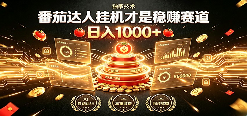 别再瞎找副业！番茄达人挂机才是稳赚赛道 日入1000+-点子口袋网