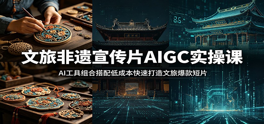 文旅非遗宣传片AIGC实操课：AI工具组合搭配低成本快速打造文旅爆款短片-点子口袋网