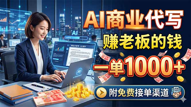 AI商业代写，赚老板的钱，一单1000+，附免费接单渠道-点子口袋网