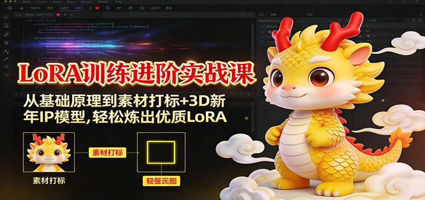 LoRA训练进阶实战课：从基础原理到素材打标+3D新年IP模型，轻松炼出优质LoRA-点子口袋网
