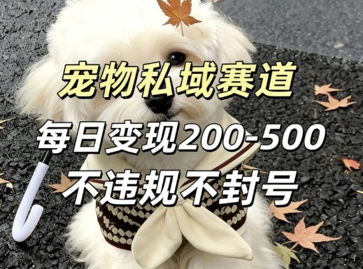私域宠物项目赛道，单日变现2-5张，每天都可操作不违规不封号-点子口袋网