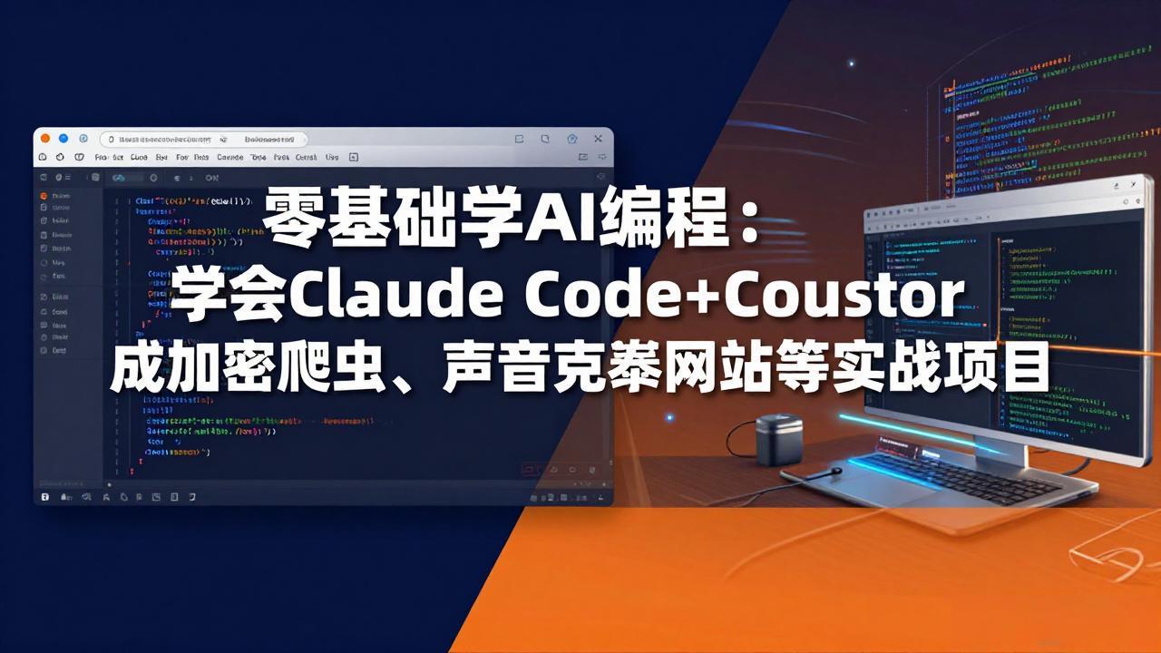 零基础学AI编程：学会Claude Code+Cursor完成加密爬虫、声音克隆网站等实战项目-点子口袋网