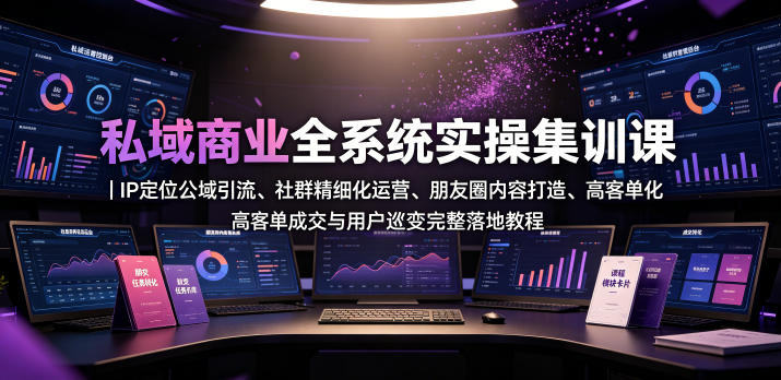 私域商业全系统实操课｜IP定位公域引流、社群精细化运营、朋友圈内容打造、高客单成交与用户裂变完整落地教程-点子口袋网