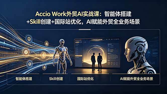 （19086期）Accio Work外贸AI实战课：智能体搭建+Skill创建+国际站优化，AI赋能外贸全业务场景-点子口袋网