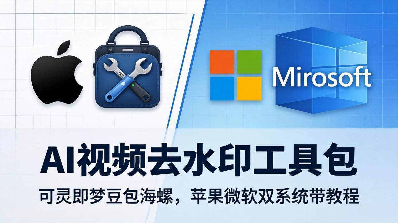 AI视频去水印工具包：可灵即梦豆包海螺，苹果微软双系统带教程-点子口袋网