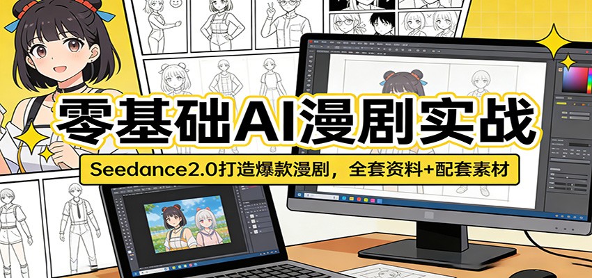 零基础AI漫剧实战：Seedance2.0打造爆款漫剧，全套资料+配套素材-点子口袋网