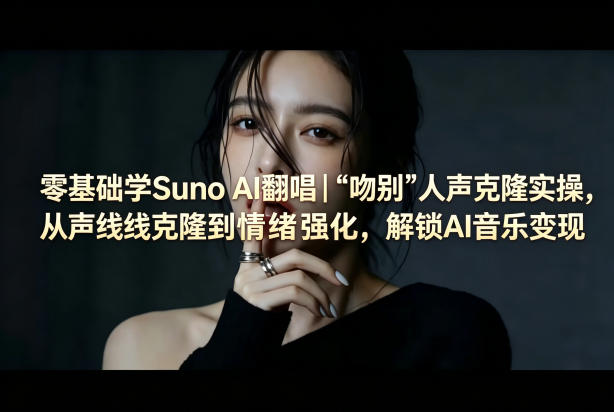 零基础学Suno AI翻唱｜《吻别》人声克隆实操，从声线克隆到情绪强化，解锁AI音乐变现-点子口袋网