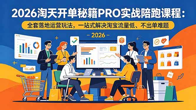 （19579期）2026淘天开单秘籍PRO实战陪跑课程-更新：全套落地运营玩法，一站式解决淘宝流量低、不出单难题-点子口袋网